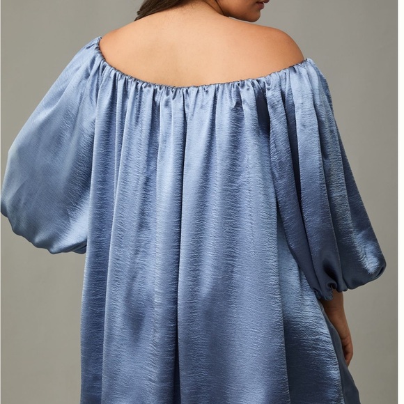 NWT Elegant Off Shoulder Blue Dress - Picture 3 of 7